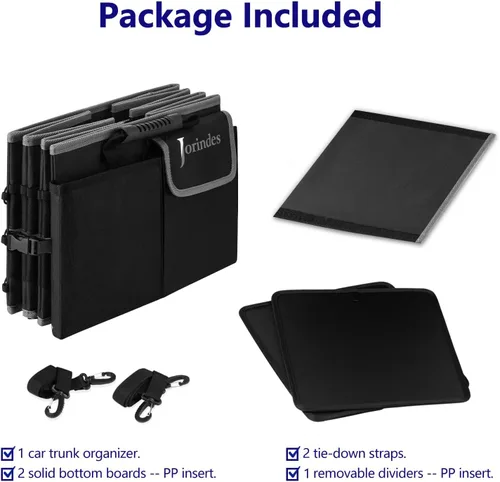 Vista 3 de Organizador de maletero con bolsa de enfriamiento aislada y a prueba de fugas incorporada, organizador de carga plegable para SUV con tiras