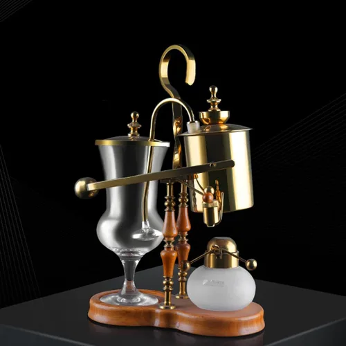 Vista 6 de JITEM Cafetera Belgium - Cafetera de lujo con sifón de equilibrio familiar real, diseño elegante, estilo retro con mango en U, olla de sifón