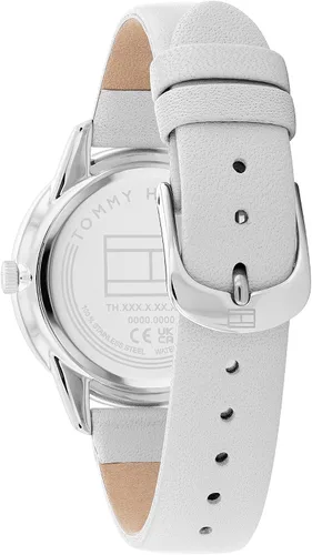 Vista 3 de Tommy Hilfiger 1782542 - Caja de acero inoxidable y correa de cuero para mujer, color gris, Gris