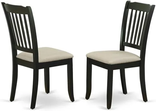 Vista 4 de East West Furniture SHDA3-BLK-C - Juego de mesa de comedor de 3 piezas para espacios pequeños que contiene una mesa de cocina redonda con pedestal