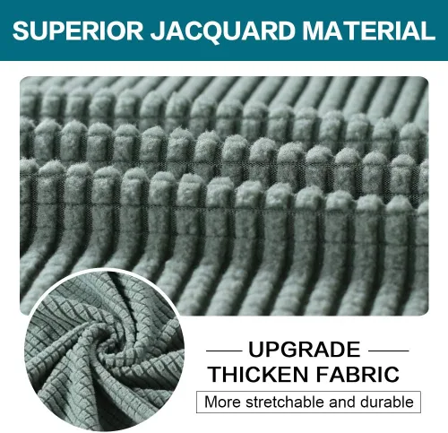 Vista 4 de Turquoize Fundas de sofá de 3 piezas para sofá de 2 cojines individuales, paquete de 2 fundas para silla, color cian oscuro