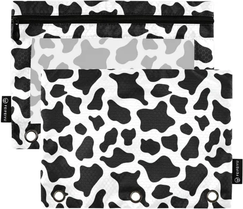 Vista 21 de SHJI Bolsas para carpetas, estuche para lápices Star Galaxy para carpetas de 3 anillas, paquete de 2 bolsas transparentes con cremallera