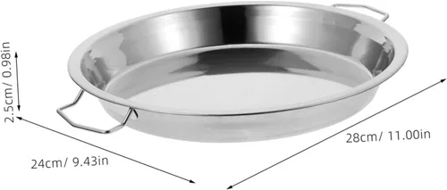 Vista 2 de DOITOOL Plato de acero inoxidable para cocinar al vapor, plato de fideos fríos, bandeja de arroz al vapor, bandeja redonda para cocinar al vapor