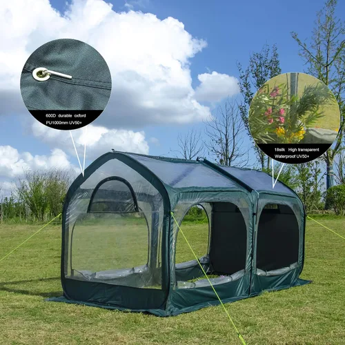Vista 8 de Porayhut - Cubierta para invernadero, para flores y plantas, cubierta en PVC para jardinería, para jardín o patio trasero, protector contra heladas