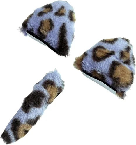 Vista 4 de Lindas orejas de gato para casco con decoración de cola, diseño reutilizable, 3 piezas