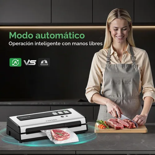 Vista 3 de FRESKO Máquina selladora al vacío con detección automática de bolsas, juego de accesorios al vacío de tarro Mason, doble sellado térmico, fácil