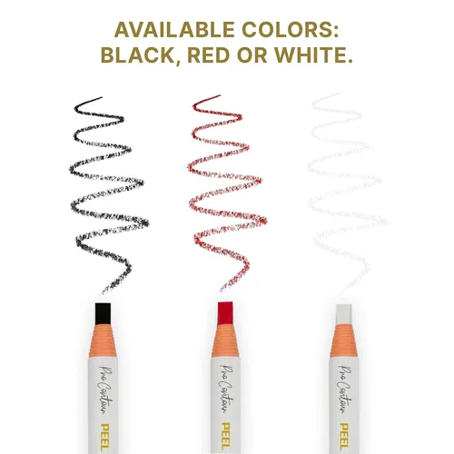 Vista 5 de Brawna Paquete de 6 lápices de cejas Pro Peel Off para mapeo de labios y cejas, suministros de microblading, color blanco