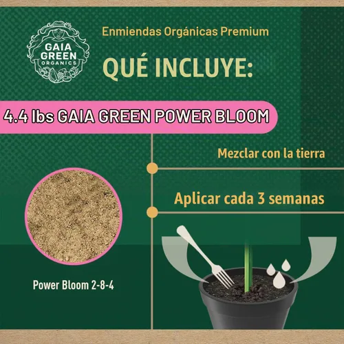 Vista 2 de Gaia Green Fertilizante orgánico Power Bloom 2-8-4, 4.4 lbs, Bloom Booster