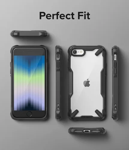 Vista 8 de Ringke Fusion-X - Funda compatible con iPhone SE 5G (3ª generación, 2022), parte trasera dura transparente, resistente, a prueba de golpes, funda