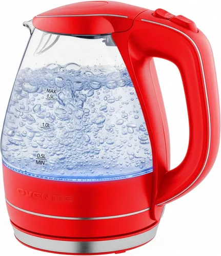 Vista 14 de OVENTE Hervidor Eléctrico, 1.5L de Vidrio de Borosilicato para Encimera, Calentador y Hervidor de Agua para Café o Té, Libre de BPA, Apagado Rosa