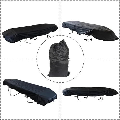 Vista 2 de Funda de repuesto para lanchas Jon Boats de 14 pies, resistente, grado marino, remolcable, color negro