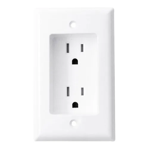 Vista 6 de Construct Pro Single Gang Empotrable Dual Power Resistente a manipulaciones Outlet (negro)