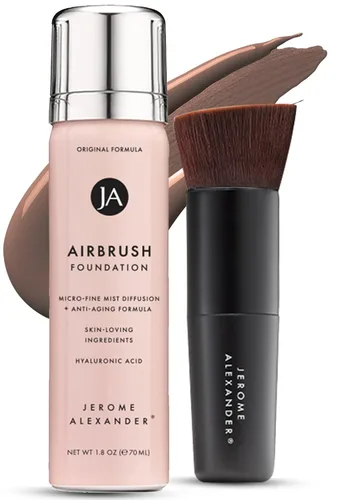 Vista 10 de Jerome Alexander MagicMinerals AirBrush Foundation - Set de 2 piezas con base en aerosol y brocha Kabuki - Maquillaje en aerosol con ingredientes