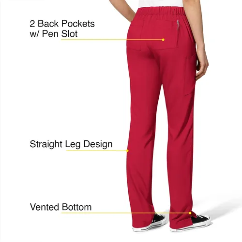 Vista 4 de WonderWink Pantalón cargo doble con frente plano para mujer