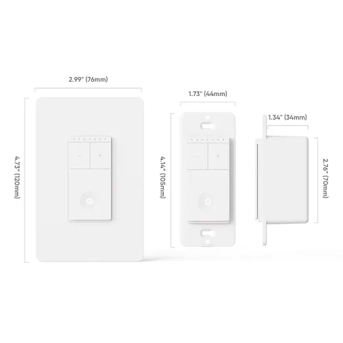 Vista 9 de TREATLIFE Interruptor inteligente regulable de 3 vías, interruptor inteligente compatible con Alexa y Asistente de Google, interruptor de luz WiFi