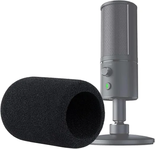Vista 7 de Seiren V2 X Funda de espuma o Razer Seiren V2 Pro Mic Pop Filter, cubierta de micrófono compatible con micrófonos USB Razer Seiren V2 Pro y Razer