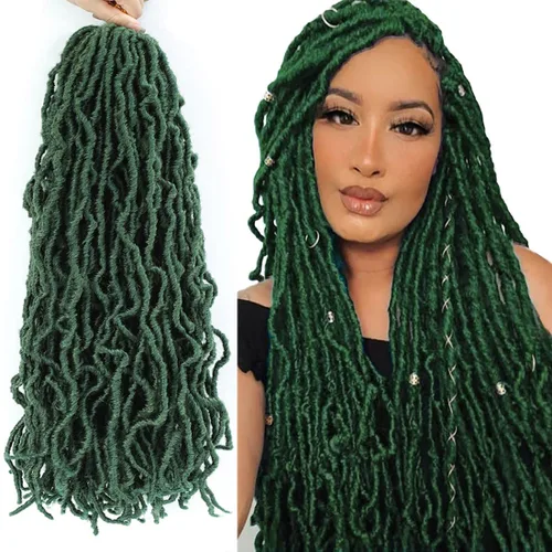 Vista 8 de Extensiones de cabello sintético de ganchillo de 18 pulgadas, 6 paquetes de rastas suaves preenrolladas, extensiones de cabello sintético