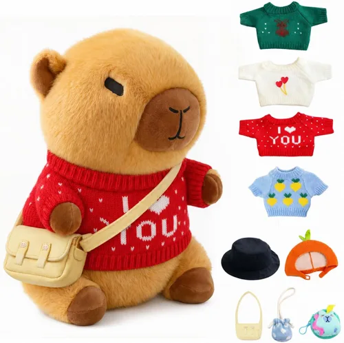 Vista 12 de Capybara - Juguete de peluche, color negro, 10.2 pulgadas
