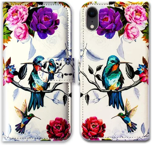 Vista 11 de Bcov Funda para iPhone XR, funda de piel con tapa y función atril para iPhone XR