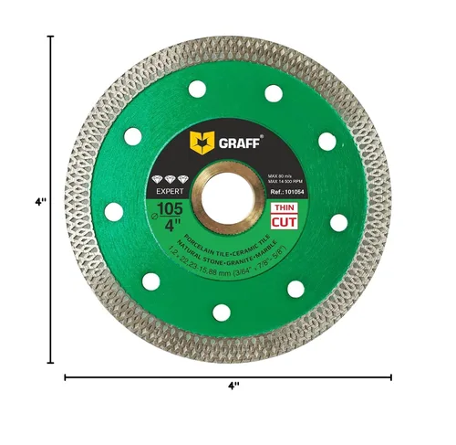 Vista 7 de GRAFF Hoja de diamante súper fina de porcelana y cerámica de 4 pulgadas, rueda de corte de diamante para azulejos duros, cerámica, piedra natural
