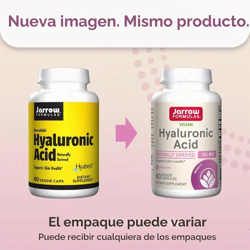 Vista 2 de ácido hialurónico de Jarrow Formulas, HYAL, 1, 1 Cuidado de la piel y apoyo a la salud, 60 cápsulas vegetales, suministro de hasta 30 días, apoya