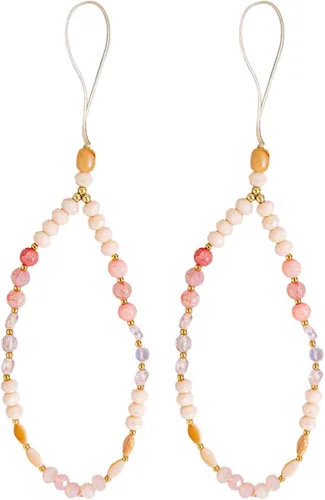 Vista 30 de Beaded Phone Charm Cute Fixed Beads Pearl Wristlet Chain Camera Wrist Strap CarKey Lanyard