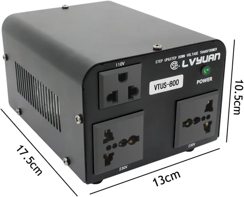 Vista 6 de Cantonape Convertidor de transformador de voltaje de 800 vatios de aumento y bajada de 110-120 voltios a 220-240 voltios y de 220-240 voltios a