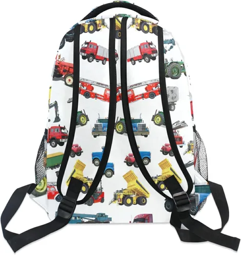 Vista 4 de Reciclaje de basura para camiones de basura mochila de tractor para niños y niñas, mochilas escolares para niños, bolsa de viaje, 041203, Lindo