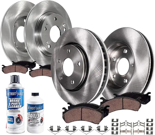 Vista 40 de Detroit Axle - Kit de frenos para Land Rover LR3 2005-2009, Rotores de freno deportivos Range Rover 2006-2009 y pastillas de freno de cerámica 2007