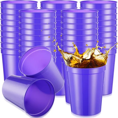 Vista 24 de Yungyan Paquete de 12 vasos de plástico reutilizables de 16 onzas, 4