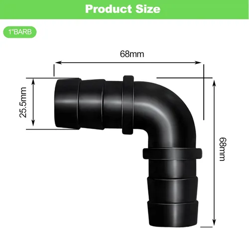Vista 2 de LONGRUN Adaptador de manguera de estanque de 1 pulgada, conector rápido de manguera de jardín, con 4 abrazaderas para piscina, derrame, cascada