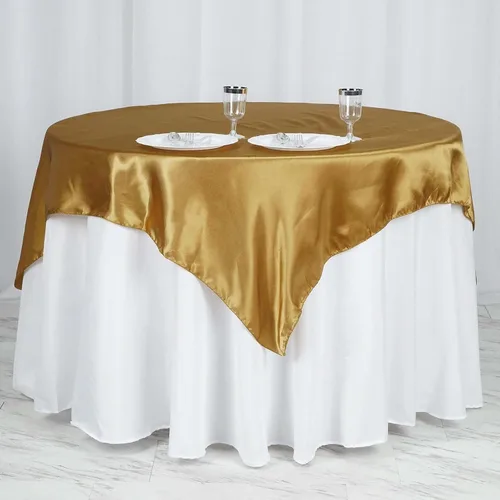 Vista 23 de Efavormart Paquete de 5 Sobremanteles Cuadrados de Satén de 60" para Decoraciones de Mesa de Bodas, Catering y Fiestas, Cubierta de Mantel Negro