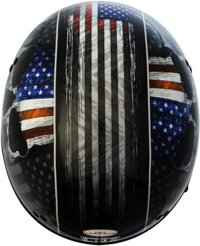 Vista 4 de Hot Leathers HLD1042 Casco de calavera con diseño de bala de guerrero negro brillante avanzado aprobado por DOT