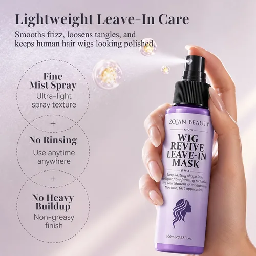 Vista 4 de Spray de peluca para cabello humano, spray acondicionador sin enjuague