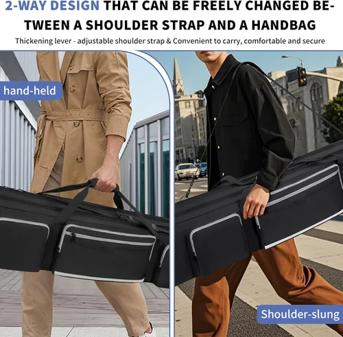 Vista 8 de IBVIVIC Funda de Transporte para Trípode, Bolsa de Trípode Resistente con Divisor Acolchado, Bolsa de Soporte de Luz, Funda de Monopié