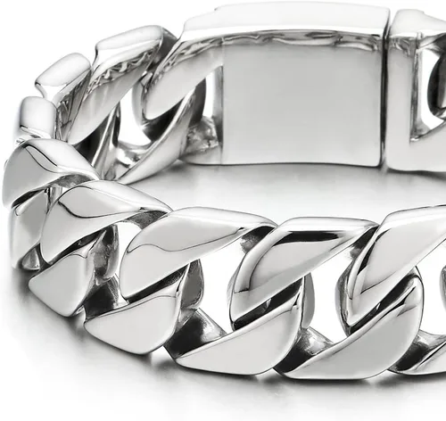Vista 3 de COOLSTEELANDBEYOND Pulsera masculina de acero inoxidable para hombre