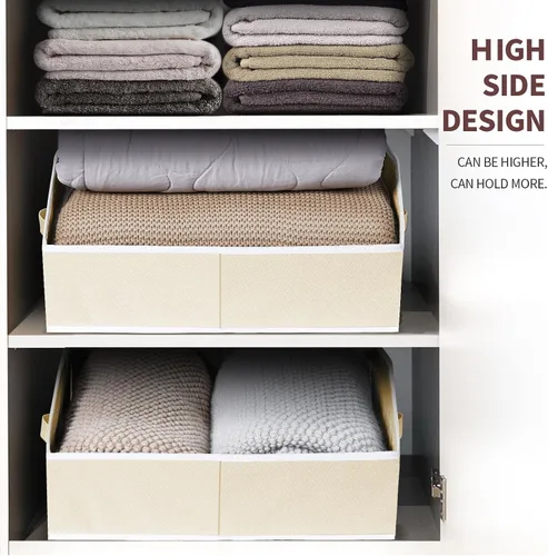 Vista 6 de Homsorout Organizador trapezoidal para armario, cestas grandes para organizar, caja de almacenamiento de tela para estantes, cubos de almacenamiento