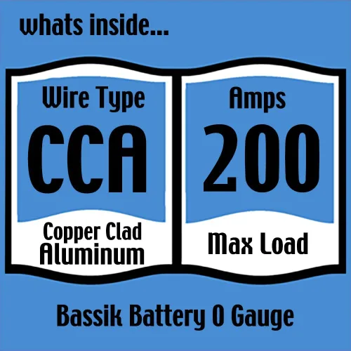 Vista 5 de KnuKonceptz Bassik, cable de alimentación y tierra de batería automotriz primario de calibre 1/0 AWG - Negro 5 pies