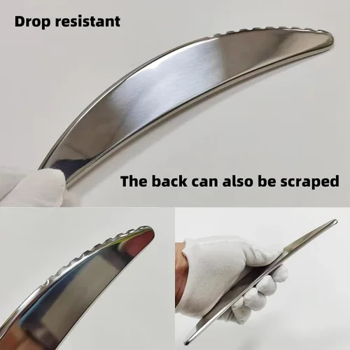 Vista 3 de Gua Sha - Rascador muscular de acero inoxidable para el cuidado del cuerpo, masaje Guasha todo en uno, terapia física de tejidos blandos