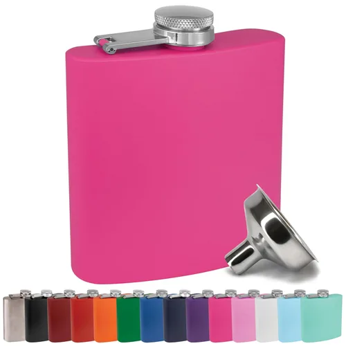 Vista 13 de Petaca de Acero Inoxidable de 6 oz con Embudo de Petaca para Hombres y Mujeres - Juegos de Regalo de Petaca con Recubrimiento en Polvo, Padrinos