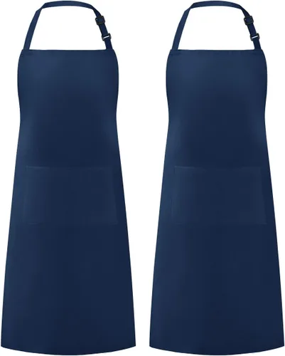 Vista 22 de Syntus Delantal ajustable con 2 bolsillos, delantales de cocina para mujeres, hombres, chef