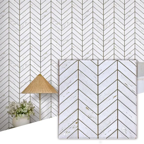 Vista 22 de Commomy Azulejos de pared 3D de madera sintética para despegar y pegar, 10 Madera-AB