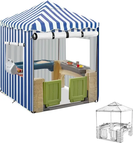 Vista 13 de Funda para casa de juegos para niños al aire libre, cubiertas de casa de juegos resistentes e impermeables de 600D, 142 cm de ancho x 142 cm
