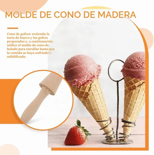 Vista 8 de Molde de cono de helado, molde de rollo de huevo de galleta de Pizzelle
