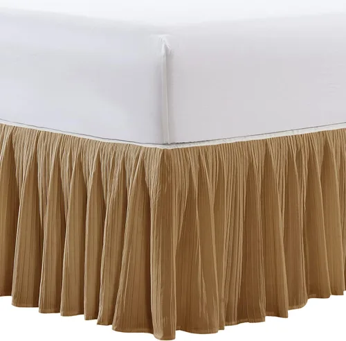 Vista 10 de Home Soft Things Falda de cama plisada de microfibra, diseño elegante envolvente de microfibra sólida con caída de 18 pulgadas, ropa de cama