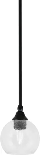 Vista 41 de Toltec Lighting Tallo Colgado Mini colgante, acabado de cobre negro, 3.5" cuadrado humo burbuja vidrio