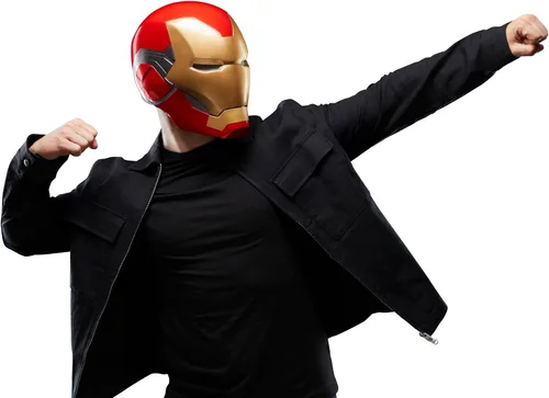 Vista 7 de Marvel Legends Serie Iron Man Casco electrónico premium con efectos de luz, juguete coleccionable de Los Vengadores: Endgame para adultos y juego