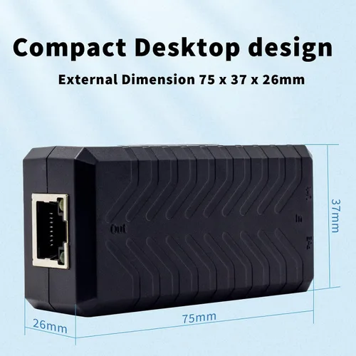 Vista 4 de PoE Extensor Ethernet Repetidor 1 Puerto 10/100, PoE Switch Splitter, IEEE802.3af para Sistemas de Seguridad Cámara IP, Teléfono IP Red PoE Extensor