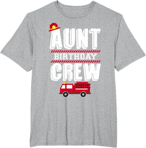 Vista 46 de Aunt Birthday Crew Fire Truck Fireman - Camiseta para fiesta de acogida, Negro, S