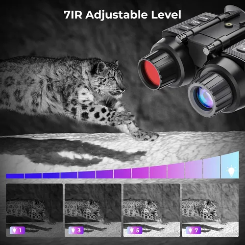 Vista 8 de GOYOJO 4K Gafas de visión nocturna montadas en la cabeza y prismáticos para adultos – NVG infrarrojos con enfoque manual y zoom digital 8X